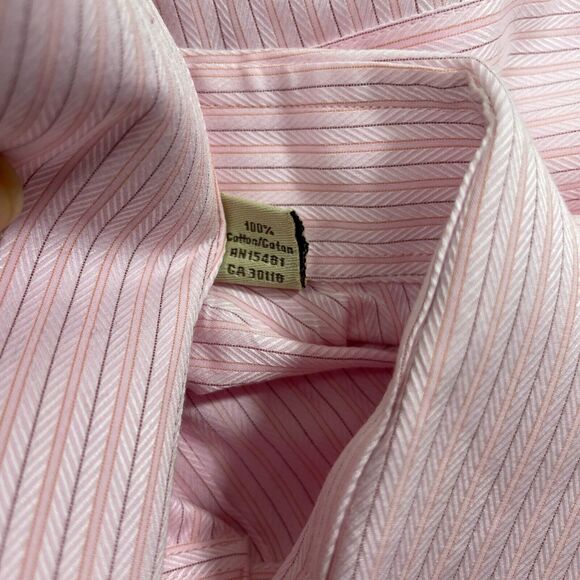 Tommy Bahama 15 1/2 32/33 Long SLeeve Pink Stripped‎ Mens Shirt 100% Cotton - Picture 5 of 6